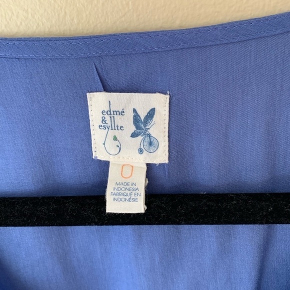 Anthropology Edme&Esyllte Ruffle Blue Top,sleeveless,size 0 - Picture 5 of 12